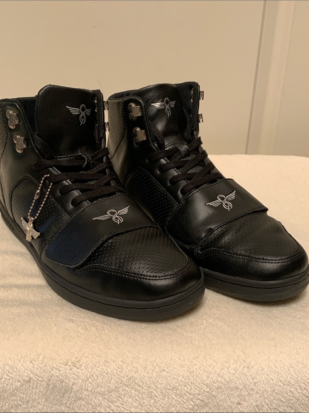 Creative Recreation Black High-Top Sneakers with Wing Emblem